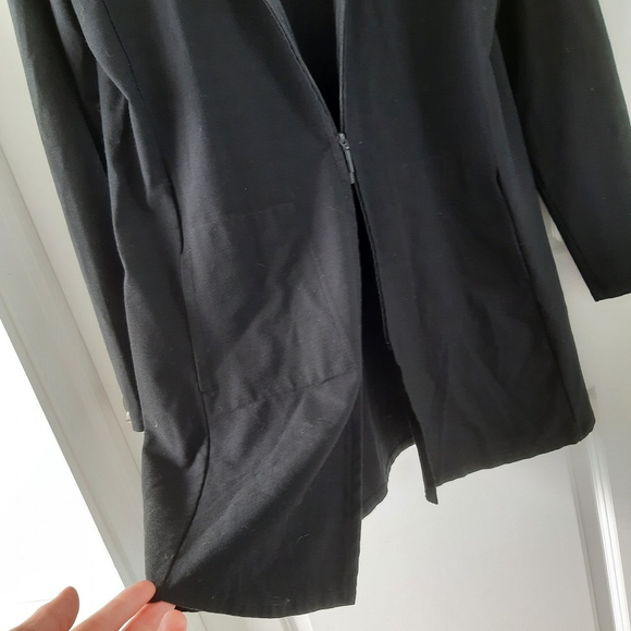 Eileen Fisher Crepe Viscose Zip Front Tunic Hoodie - Picture 10 of 11